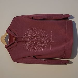 Zoe+Liv, XS, Dark Rose, Geometric print Hoodie Sweatshirt